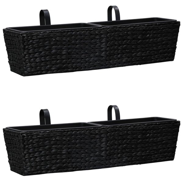 vidaXL Jardinières 2 Pièces Jacinthe d'eau Noir