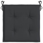 vidaXL Coussins de chaise jardin lot de 4 noir 40x40x4 cm tissu oxford