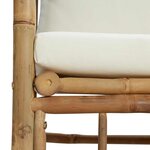vidaXL Canapé de jardin avec coussins blanc crème bambou