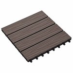 vidaXL Carreau de terrasse 11 Pièces Marron foncé 30 x 30 cm WPC