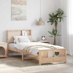 vidaXL Cadre de lit Marron 75 x 190 cm Bois massif en pin