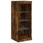 vidaXL Buffet avec lumières LED chêne fumé 41x37x100 cm