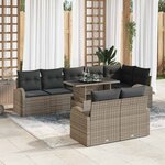 vidaXL Ensemble de canapé de jardin 9 Pièces Gris 100 x 55 x 73 cm