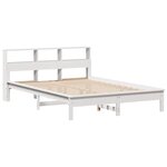 vidaXL Lit bibliothèque sans matelas blanc 140x190 cm bois pin massif