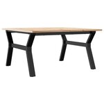vidaXL Table basse cadre en Y 80x80x45 cm bois de pin massif et acier