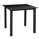 vidaXL Ensemble à manger d'extérieur 5Pièces avec coussins Aluminium Noir