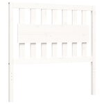 vidaXL Cadre de lit et tête de lit blanc 100x200 cm bois massif