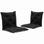 vidaXL Coussins de chaise pivotante 2 Pièces Noir et gris 50 cm Tissu