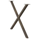vidaXL Pieds de table à manger en forme de X  2 pièces  acier naturel  90 x (72-73) cm