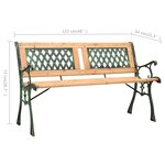 vidaXL Banc de jardin 122 cm fonte et bois de sapin massif