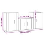 vidaXL Ensemble de meubles TV 3 Pièces Blanc Bois d'ingénierie