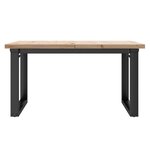 vidaXL Table basse cadre en O 80x80x45 5cm bois de pin massif et fonte