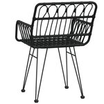 vidaXL Chaises de jardin 2 Pièces avec accoudoir Noir 56x64x80 cm