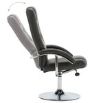 vidaXL Fauteuil inclinable avec repose-pied Gris Similicuir
