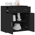 vidaXL Buffet noir 79x38x80 cm bois d'ingénierie