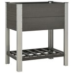 vidaXL Lit surélevé de jardin avec étagère 75x50x90 cm WPC Gris