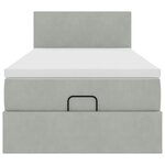 vidaXL Cadre de lit ottoman et matelas gris clair 100x200 cm velours