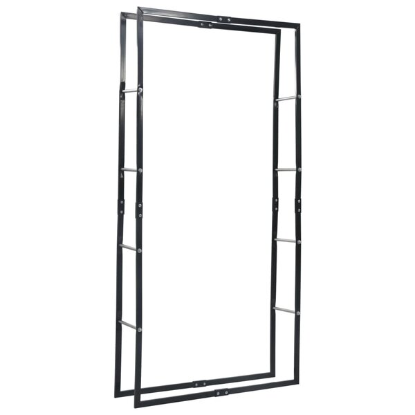 vidaXL Portant de bois de chauffage Noir 100x25x200 cm Acier