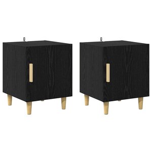 vidaXL Cabinet de chevet 2 Pièces Chêne noir 40 x 40 x 50 cm