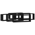 vidaXL Étagères murales avec étagère 6 Pièces Chêne noir 60 x 15 x 23 cm