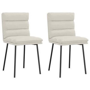 vidaXL Chaises à manger lot de 2 Crème Velours