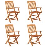 vidaXL Chaises de jardin pliables lot de 4 Bois d'eucalyptus massif