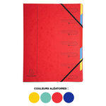 Trieurs dos agrafé - avec élastiques - 7 compartiments - 24 5x32cm - couleurs aléatoires EXACOMPTA