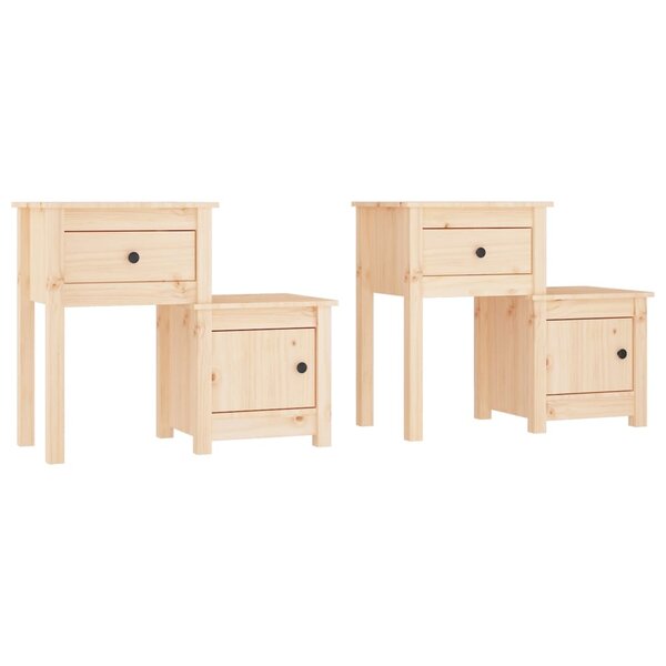vidaXL Tables de chevet 2 Pièces 79 5x38x65 5 cm Bois de pin massif