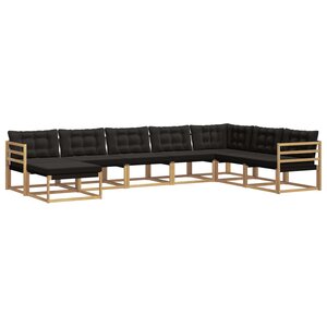 vidaXL Ensemble de canapés d'extérieur 8 pc Blanc et noir