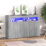 vidaXL Buffet avec lumières LED sonoma gris 115 5x30x75 cm