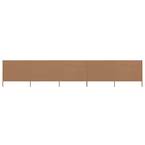 vidaXL Paravent 5 panneaux Tissu 600 x 120 cm Taupe