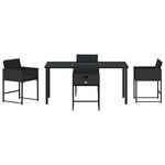 vidaXL Ensemble de salle à manger pour jardin 5 Pièces Noir polyrotin