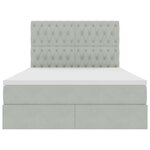 vidaXL Lit avec rangement et matelas Gris clair 140 x 190 cm Velours