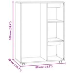 vidaXL Garde-robe Gris béton 80x40x110 cm Bois d’ingénierie