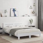 vidaXL Cadre de lit avec LED sans matelas blanc 140x200 cm