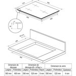 CONTINENTAL EDISON - TI3Z1B - Table de cuisson induction - 3 zones - 4900W - L59xP52cm - Noir