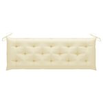 vidaXL Banc Batavia avec coussin blanc crème 150cm Bois de teck massif
