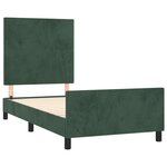 vidaXL Cadre de lit avec tête de lit Vert foncé 80x200 cm Velours