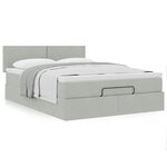 vidaXL Cadre de lit ottoman et matelas gris clair 140x190 velours