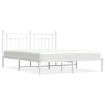 vidaXL Cadre de lit métal sans matelas et tête de lit blanc 183x213 cm