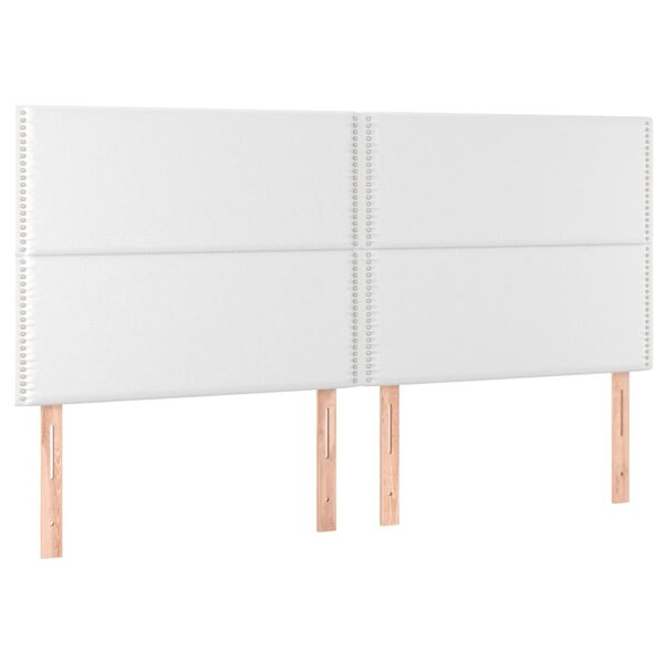 vidaXL Tête de lit blanche 200 x 5 x 118/128 cm similicuir