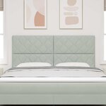 vidaXL Tête de lit avec tête de lit Gris clair 180 cm Velours