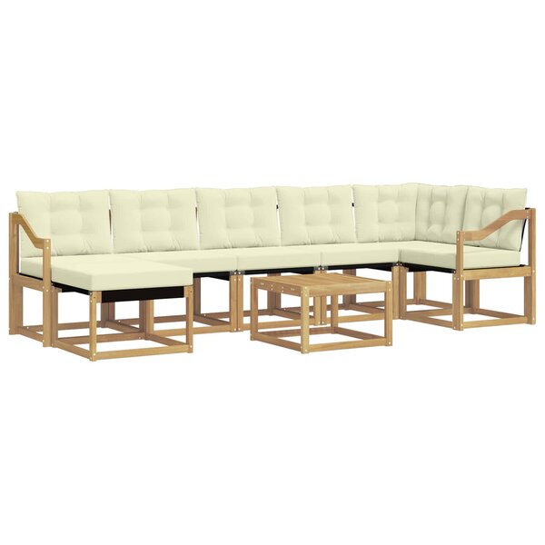 vidaXL Ensemble de canapés d'extérieur 8 pc Blanc et crème