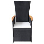vidaXL Mobilier de salle à manger de jardin avec coussins 7 Pièces Noir