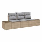 vidaXL Ensemble de canapé de jardin 3 Pièces Beige Poly rotin