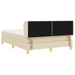 vidaXL Lit à ressorts avec matelas Crème 140 x 190 cm tissu
