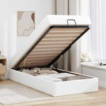 vidaXL Cadre de lit avec matelas Blanc pur 80 x 200 cm Faux cuir