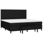 vidaXL Sommier à lattes de lit avec matelas Noir 200x200 cm Tissu
