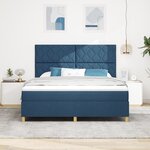 vidaXL Lit avec sommier et matelas bleu super king en tissu