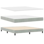 Lit Box Spring vidaXL avec Matelas Gris Clair Super King Velours